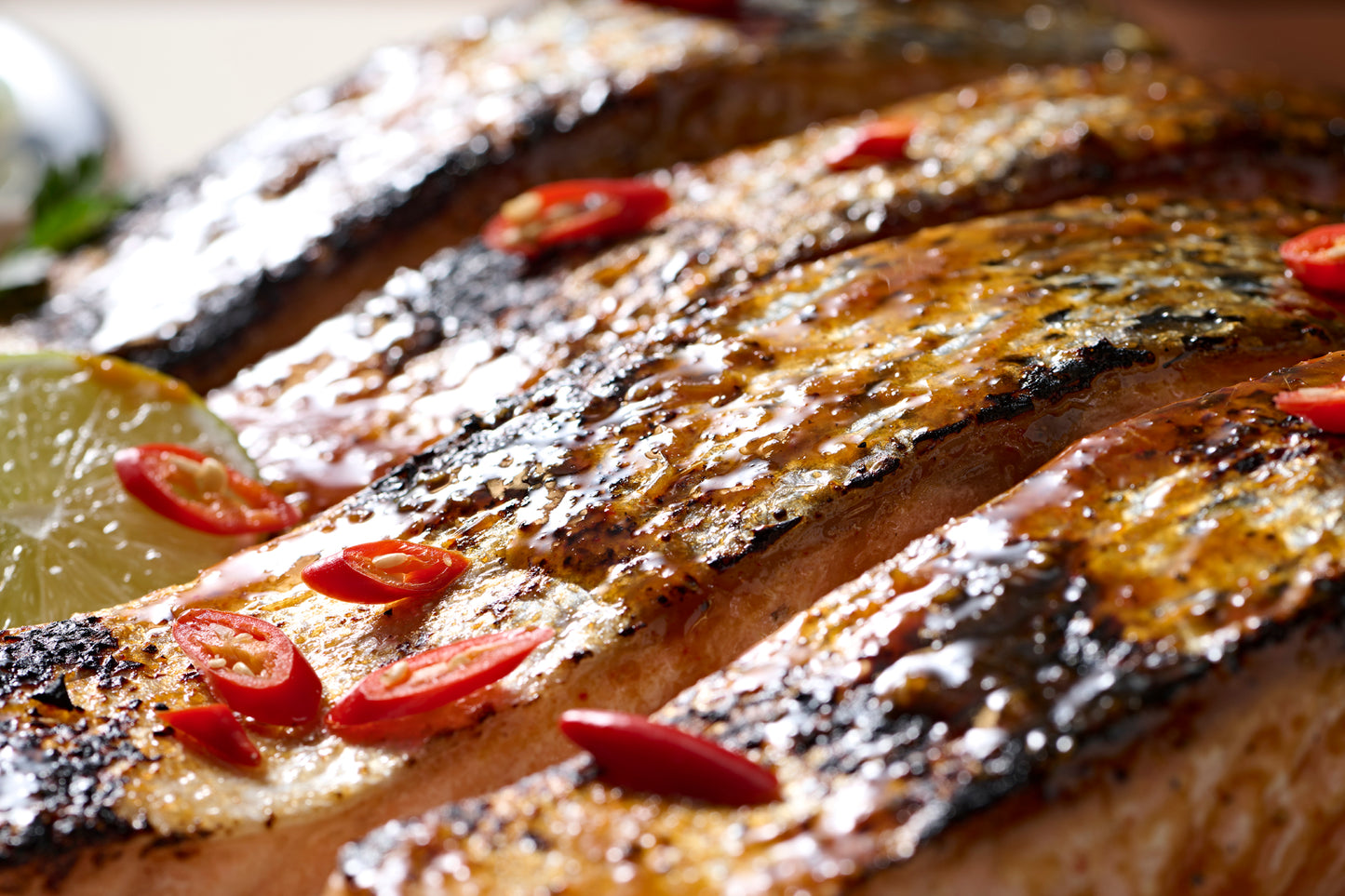 Grilled Salmon with Vietnamese Dressing - Cá Hồi Nướng Nước Mắm